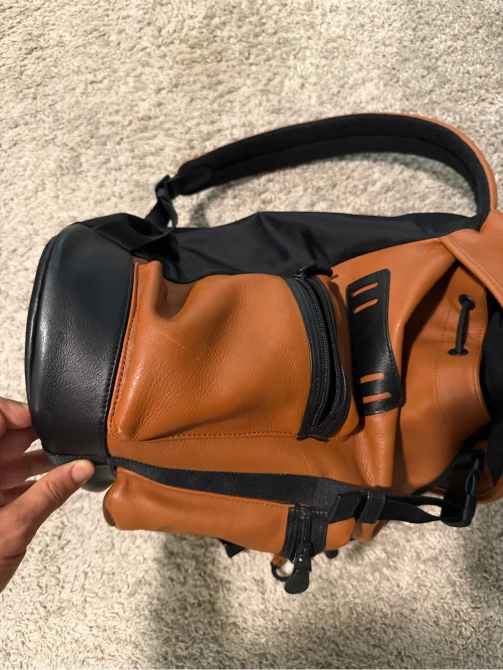 Coach Men's Brown Leather Backpack - Classic Casual Daypack
